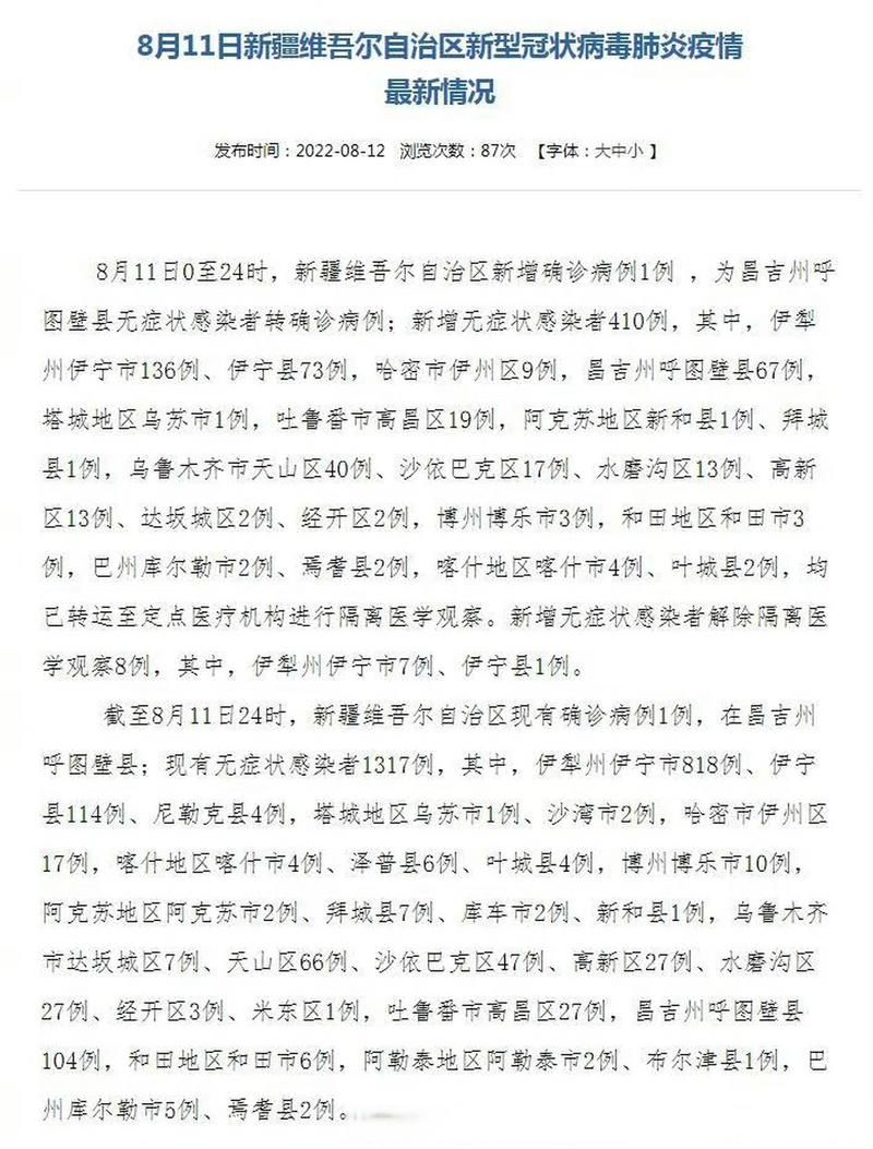 伊宁市10月21日新增阳性感染者4例/伊宁市今天