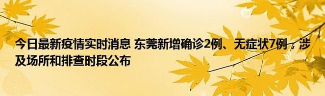 一张图看懂今日广东省东莞市东城街道疫情:东莞市东城街道最新消息