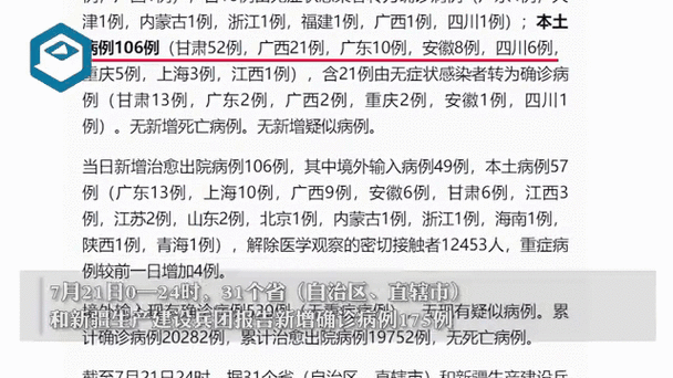 31个省份新增21例确诊其中本土3例/31省区市新增60例本土确诊